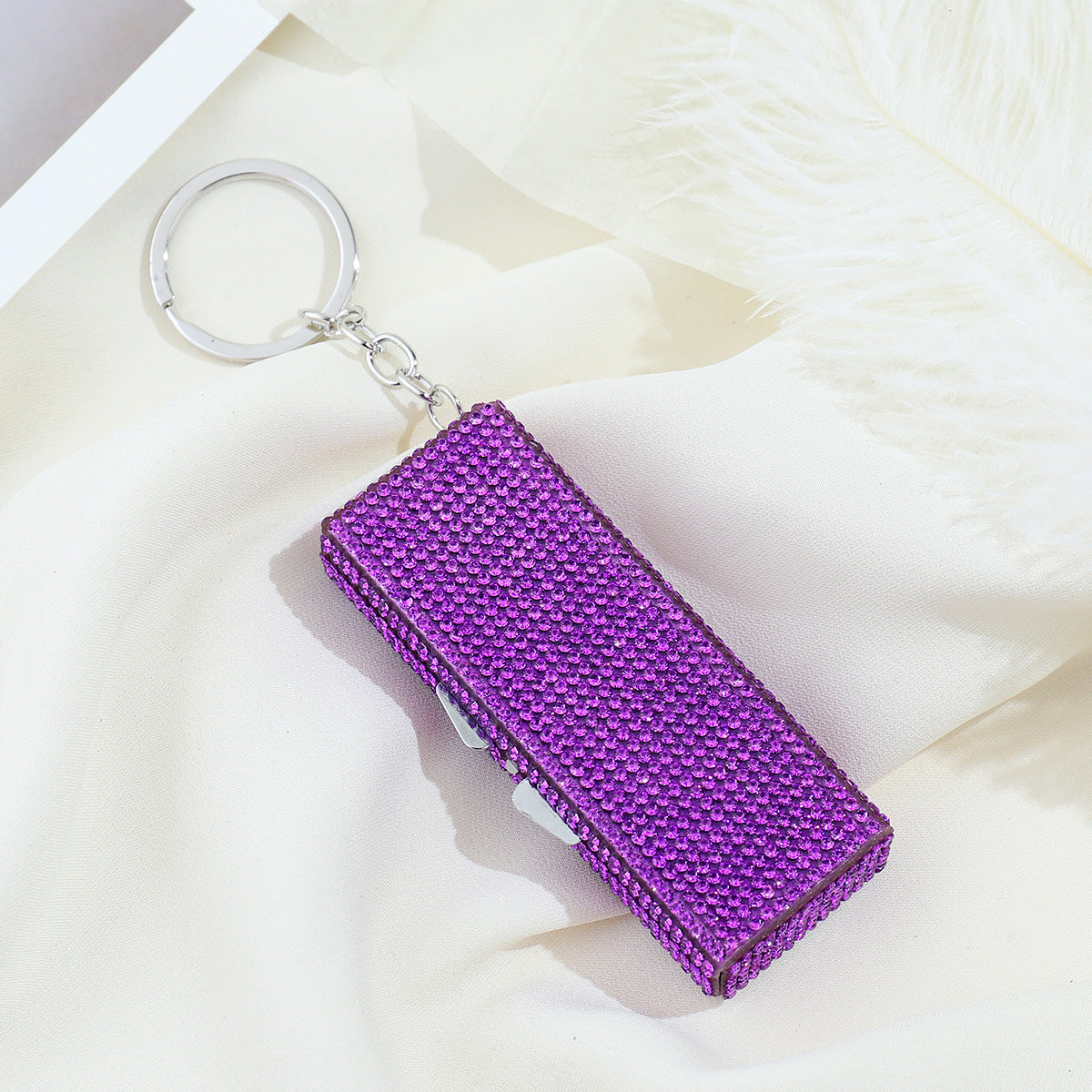 Wholesale Diamond Small Medicine Box Aluminum Alloy Storage Box Keychain